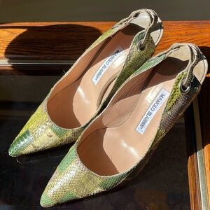 Gently used Manolo Blahnik sling-backs.